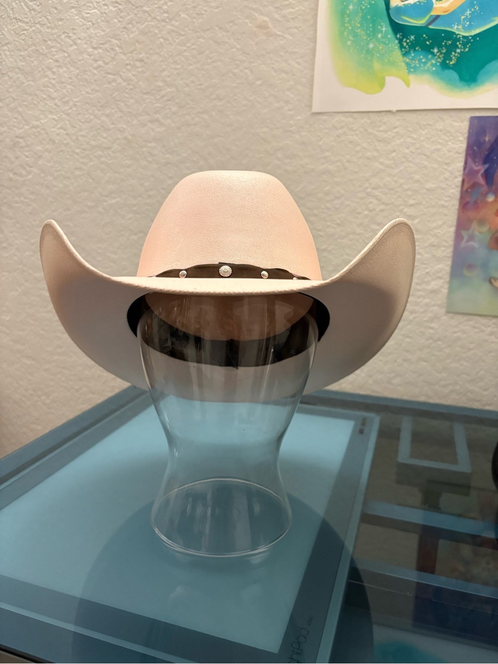 Madalais Pink Felt Western Hat with Black Inner Sweatband